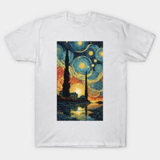 Starry Night Mosaic: Van Gogh's Celestial Symphony T-Shirt